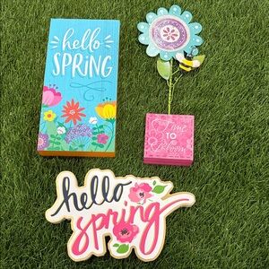 Miscellaneous Spring Decor - Wooden - 4 items